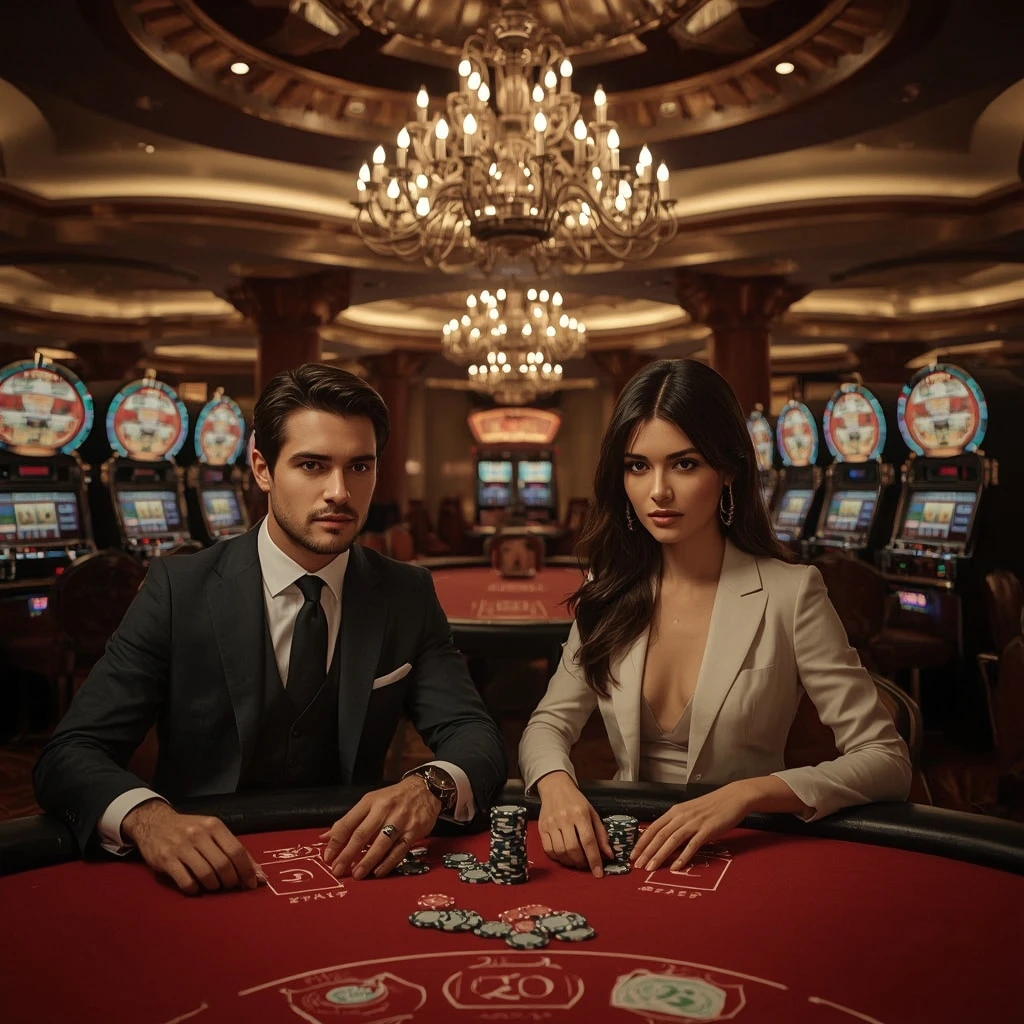 Dos jugadores de póker en WIN CASINO